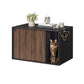 SONGMICSHOME Superfast Toolless Assembly-Cat Litter Box Enclosure for Large Cats – Ebony Black, Somber Walnut