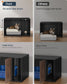 SONGMICSHOME Superfast Toolless Assembly-Cat Litter Box Enclosure for Large Cats – Ebony Black, Somber Walnut
