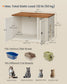 SONGMICS HOME Litter Box Enclosure, Push-Open, Rustic White and Brown – Rustic White, Honey Brown