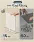 SONGMICS HOME Litter Box Enclosure, Toolless Assembly, Push-to-Open Doors, Cat Washroom – Rustic White, Honey Brown