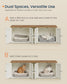 SONGMICS HOME Litter Box Enclosure, Toolless Assembly, Push-to-Open Doors, Cat Washroom – Rustic White, Honey Brown