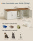 SONGMICS HOME Litter Box Enclosure, Toolless Assembly, Push-to-Open Doors, Cat Washroom – Rustic White, Honey Brown