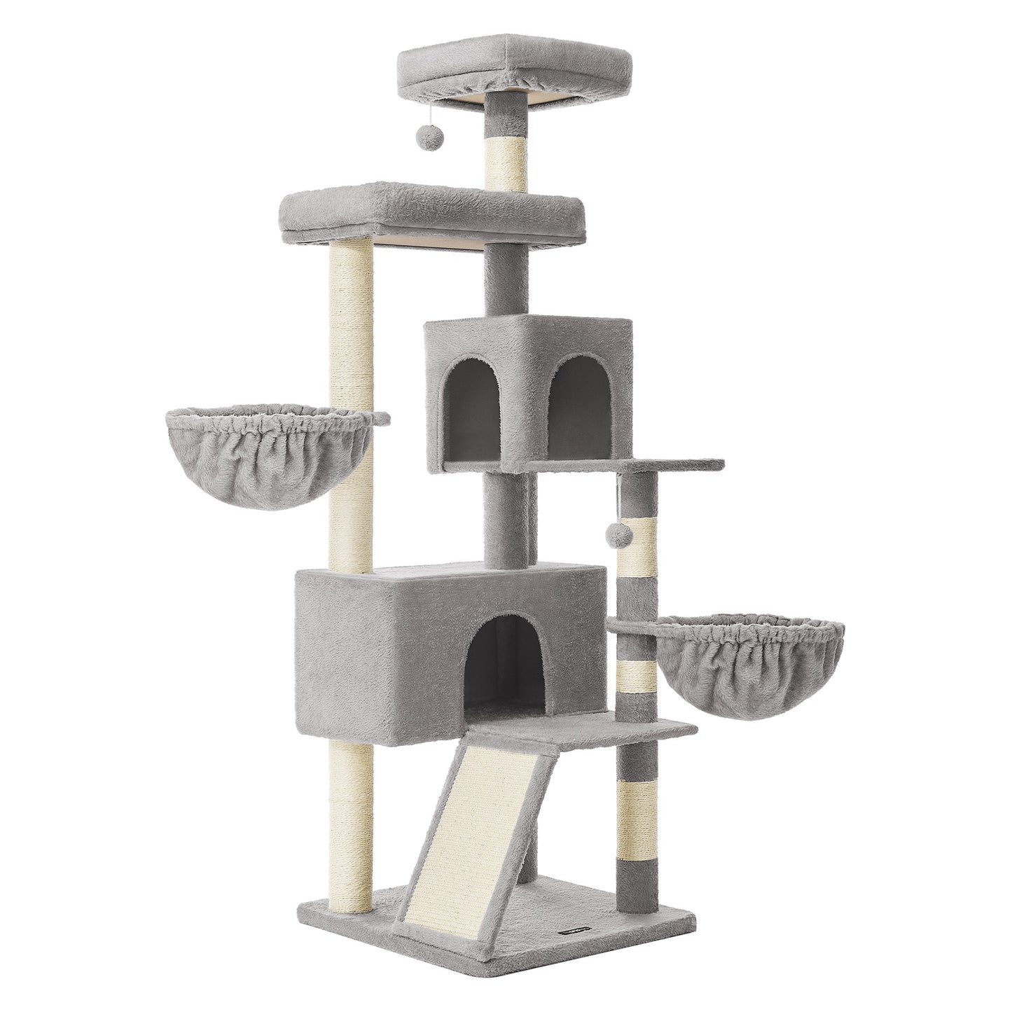 Feandrea Large Cat Tree Tower, 68.5-Inch Tall Cat Condo with Large Perch