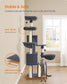 Feandrea Large Cat Tree Tower, 68.5-Inch Tall Cat Condo with Large Perch – Dark Grey