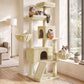 Feandrea Cat Tree, 68.5-in Tall Cat Tower, Multi-Level Condo, Beige for Adult Cats Indoor