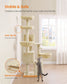 Feandrea Cat Tree, 68.5-in Tall Cat Tower, Multi-Level Condo, Beige for Adult Cats Indoor