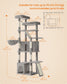 Feandrea 72.6-Inch Tall Cat Tree Tower for Indoor Extra Large Cats – Dove Gray