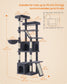 Feandrea 72.6-Inch Tall Cat Tree Tower for Indoor Extra Large Cats – Dark Gray