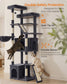 Feandrea 72.6-Inch Tall Cat Tree Tower for Indoor Extra Large Cats – Dark Gray