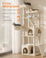Feandrea 72.6-Inch Tall Cat Tree Tower for Indoor Extra Large Cats – Summer Sand