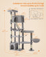 Feandrea 74.1-Inch Cat Tree Tower for Indoor Extra Large Cats – Dove Gray