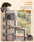 Feandrea 74.1-Inch Cat Tree Tower for Indoor Extra Large Cats – Dove Gray