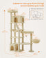 Feandrea 74.1-Inch Cat Tree Tower for Indoor Extra Large Cats – Summer Sand
