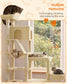 Feandrea 74.1-Inch Cat Tree Tower for Indoor Extra Large Cats – Summer Sand