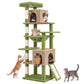 Feandrea Cat Tree, 70.3" Cat Tower Condo for Indoors, Moss Green and Tan Cat Trees for Large Adult