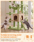 Feandrea Cat Tree, 70.3" Cat Tower Condo for Indoors, Moss Green and Tan Cat Trees for Large Adult