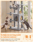 Feandrea Cat Tree, 70.3" Heavy Duty Cat Tower Condo for Indoors – Dove Gray
