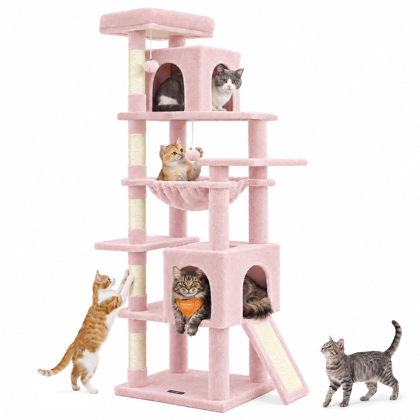 Feandrea Cat Tree, 70.3" Heavy Duty Cat Tower Condo for Indoors – Jelly Pink