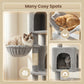 Feandrea Large Multi Level Cat Tree Tower with Self Groomer and Posts – Dove Gray