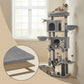 Feandrea Large Multi Level Cat Tree Tower with Self Groomer and Posts – Dove Gray