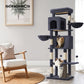 Feandrea Large Multi Level Cat Tree Tower with Self Groomer and Posts – Dark Gray