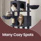 Feandrea Large Multi Level Cat Tree Tower with Self Groomer and Posts – Dark Gray