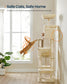 SONGMICS HOME Tall Cat Tree Tower with Sisal Scratching Posts – Beige