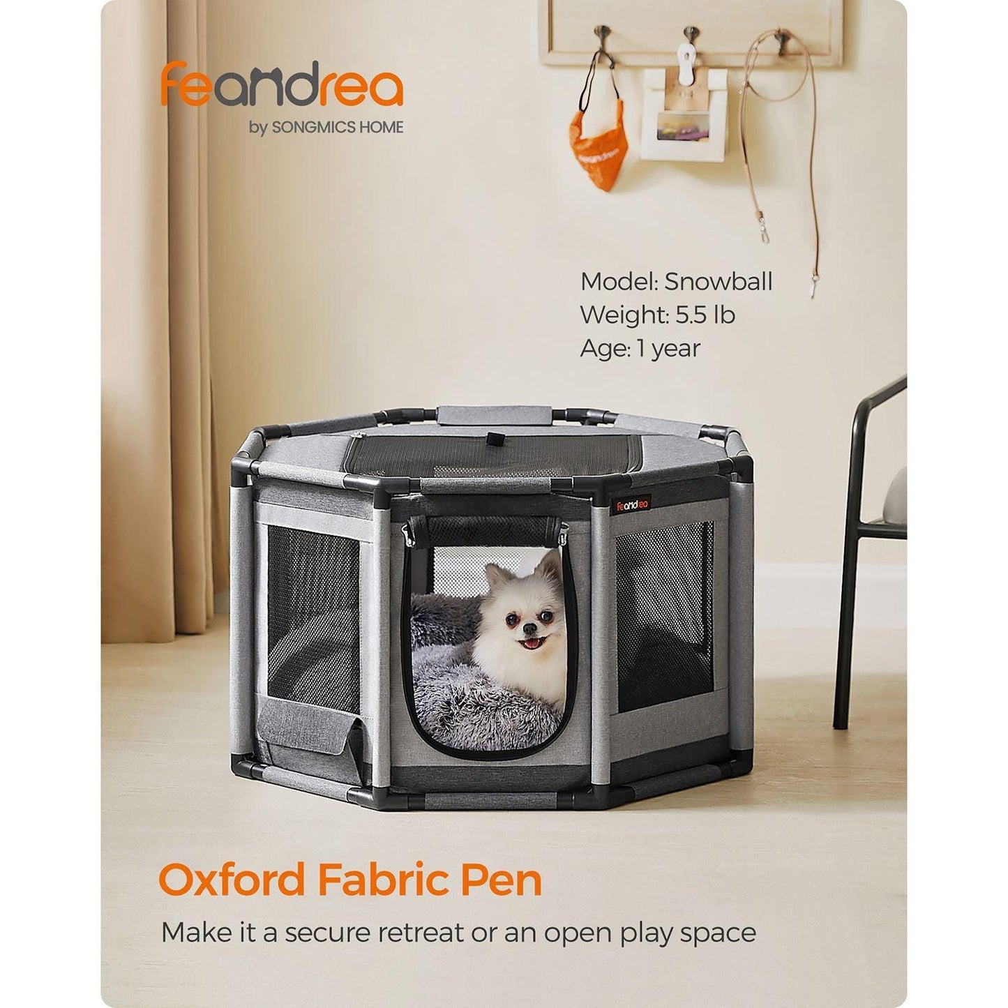 Oxford Fabric Dog Fence 28.9 x 28.9 x 16.9 Inches FredCo