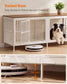 Feandrea 70.9" Dog Crate Furniture – Rustic White and Honey Brown