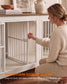 Feandrea 70.9" Dog Crate Furniture – Rustic White and Honey Brown