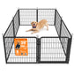 Feandrea 8-Panel Dog Playpen, 67 X 67 X 40 Inch, Ink Black Rust-Resistant Metal Structure