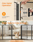 Feandrea 8-Panel Dog Playpen, 67 X 67 X 40 Inch, Ink Black Rust-Resistant Metal Structure