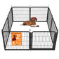 Feandrea 8-Panel Dog Playpen, 67 X 67 X 32 Inch, Matte Black Rust-Resistant Metal Structure