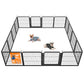 Feandrea 16-Panel Dog Playpen, 112 X 112 X 24 Inch, Ink Black Rust-Resistant Metal Structure