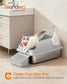 Feandrea 2 Pack Stainless Steel Cat Litter Boxes with Open Top – Light Gray