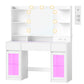 VASAGLE Cloud White Vanity Desk with Rgb Lights Power Outlets and Mirror