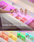 VASAGLE Cloud White Vanity Desk with Rgb Lights Power Outlets and Mirror