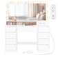 VASAGLE Cloud White Vanity Desk with LED Mirror and 9 Drawers