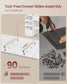 VASAGLE Cloud White Vanity Desk with LED Mirror and 9 Drawers