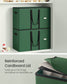 SONGMICS Large Christmas Ornament Storage Boxes, Set of 2, Dual Zippers – Forest Green