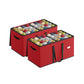 SONGMICS Large Christmas Ornament Storage Boxes, Set of 2, Dual Zippers – Cherry Red