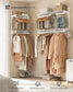 SONGMICS HOME White Adjustable Closet System with 8 Rods and 8 Shelves – Cloud White