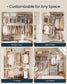 SONGMICS HOME White Adjustable Closet System with 8 Rods and 8 Shelves – Cloud White