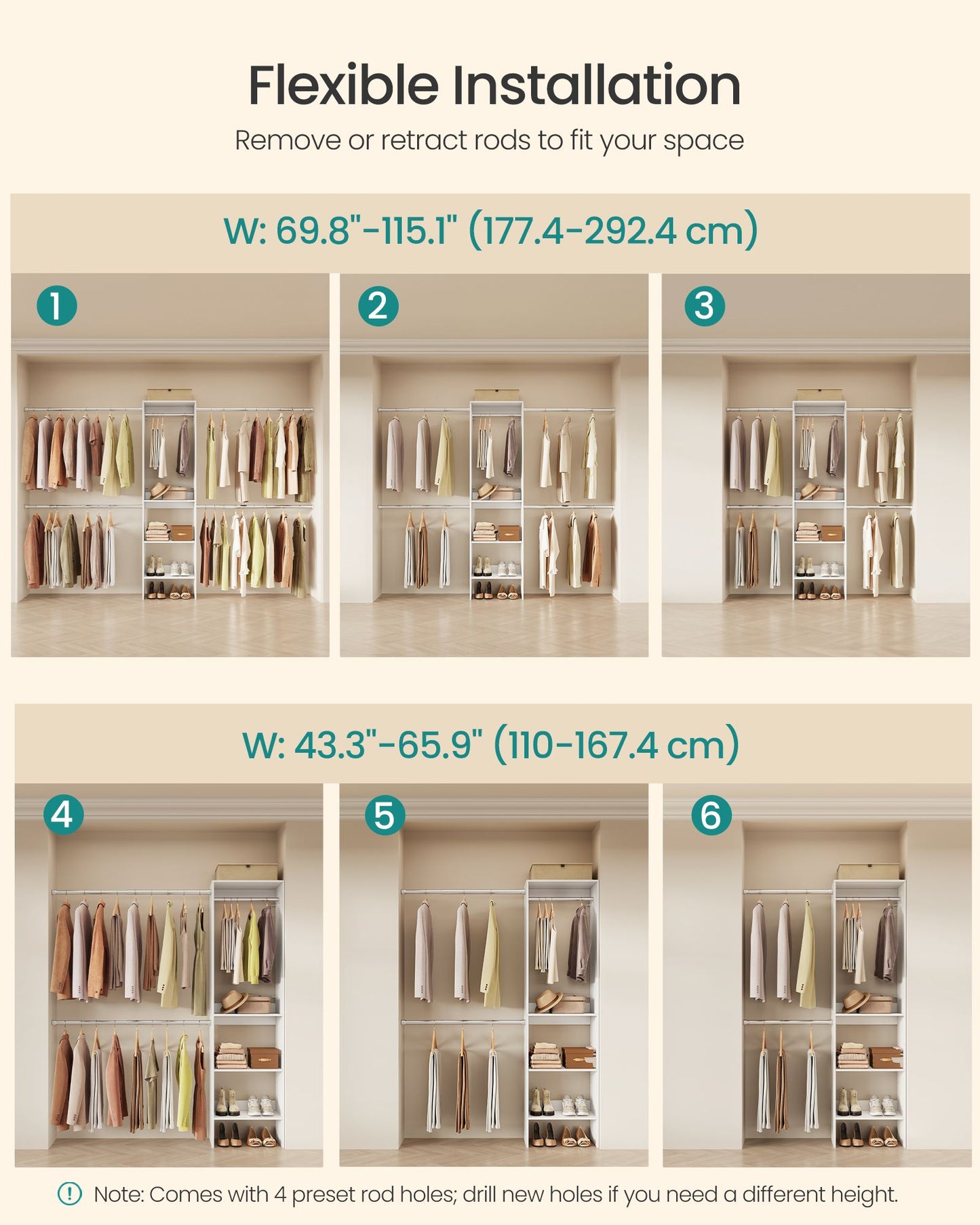SONGMICS Closet System – White