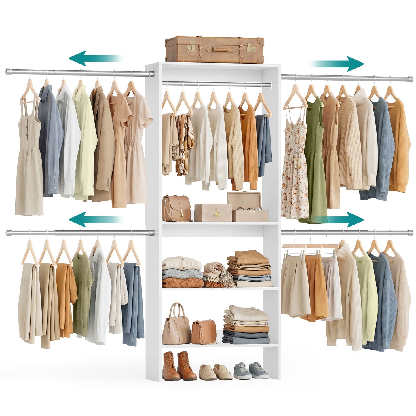 SONGMICS Custos Closet System – White – 13.8"D x
