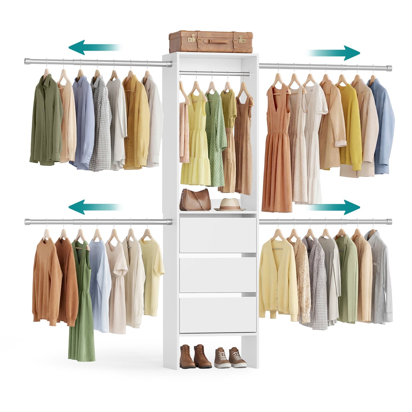SONGMICS Custos Closet System – White | URGR042WZ01S