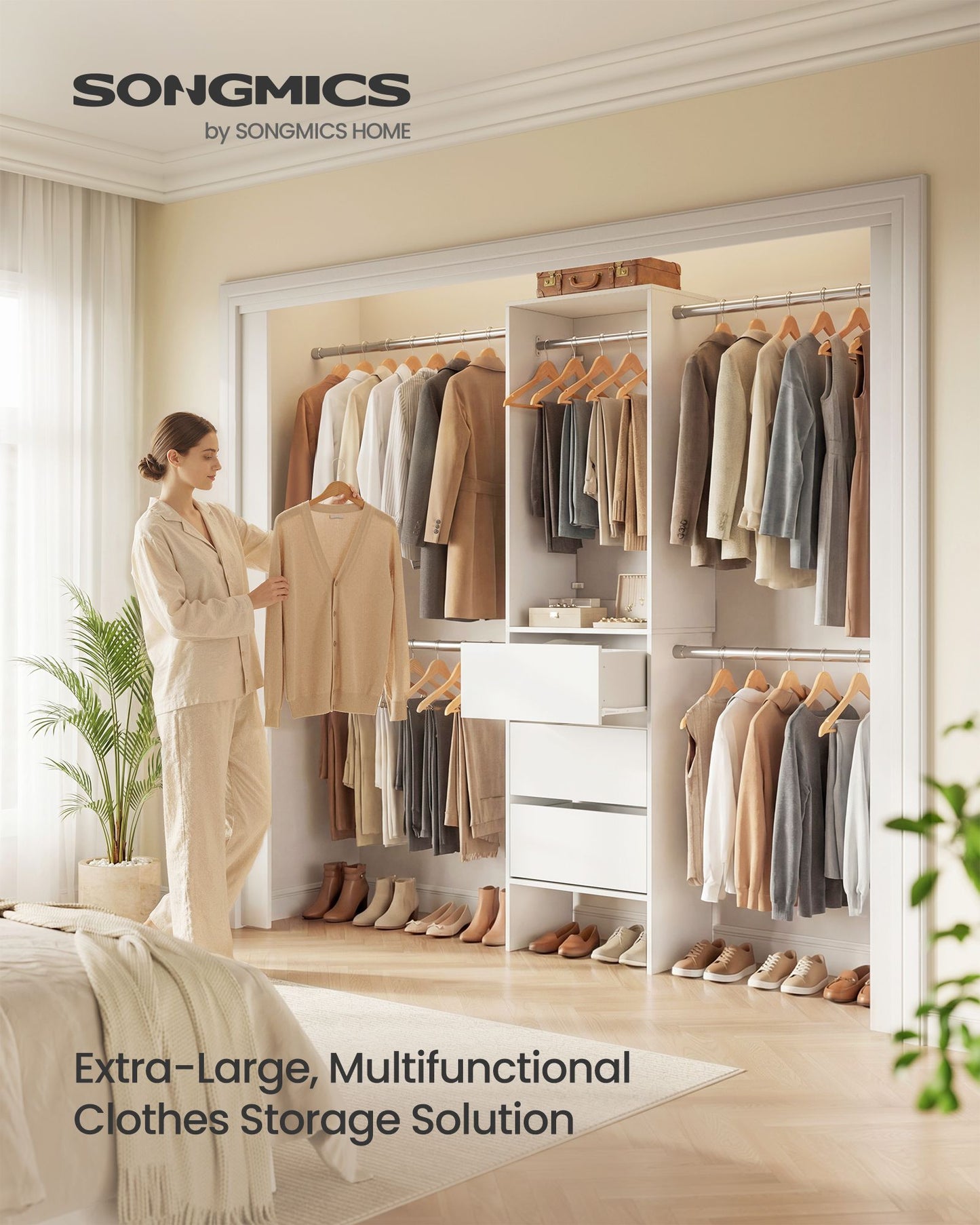 SONGMICS Custos Closet System – White | URGR042WZ01S
