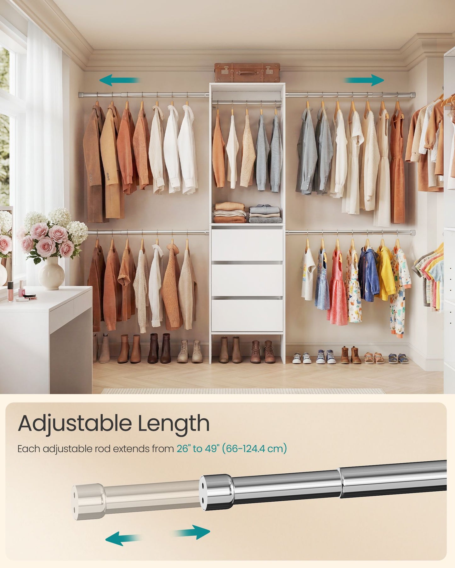 SONGMICS Custos Closet System – White | URGR042WZ01S