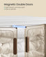 SONGMICS White 58Qt Foldable Storage Bins with Doors and Wheels