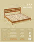 SONGMICS HOME King Bed Frame with Headboard, LED Lights, Charging Station, Storage Shelf, Caramel Brown